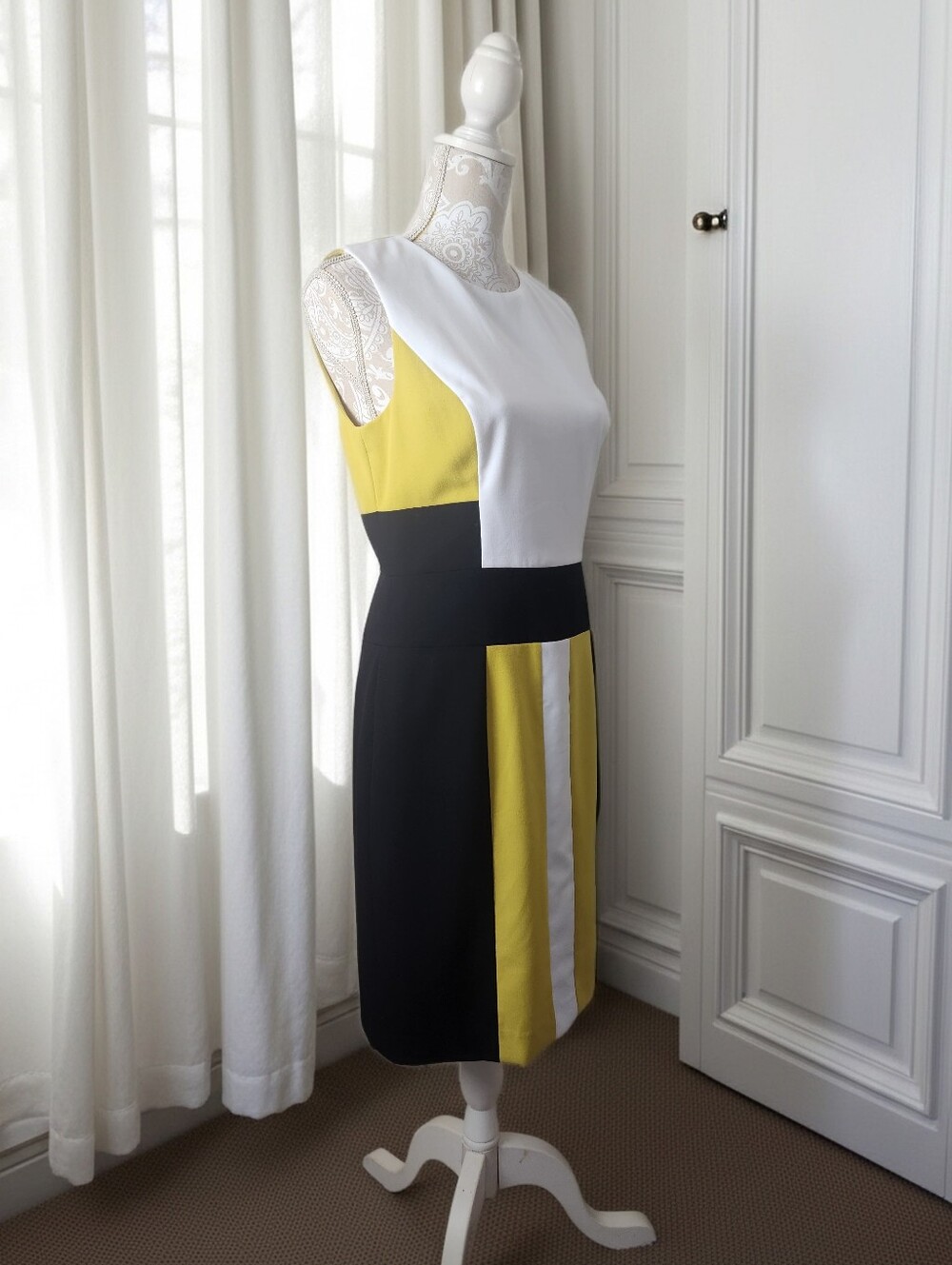 Calvin Klein Executive Colorblock Ponte Sheath Dress Size 6